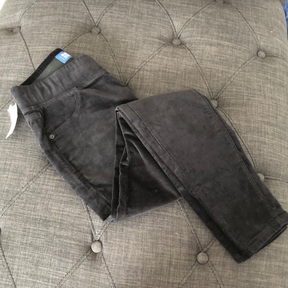 Old Navy Black Mid-Rise Velvet Rockstar Jeggings